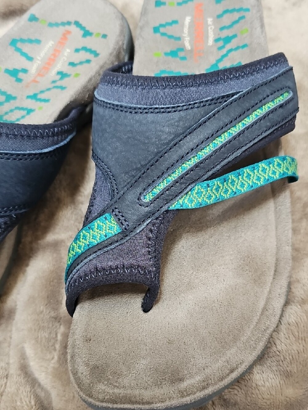 Merrell Terran Post II Navy and Teal Women's Sandal - Picture 4 of 9